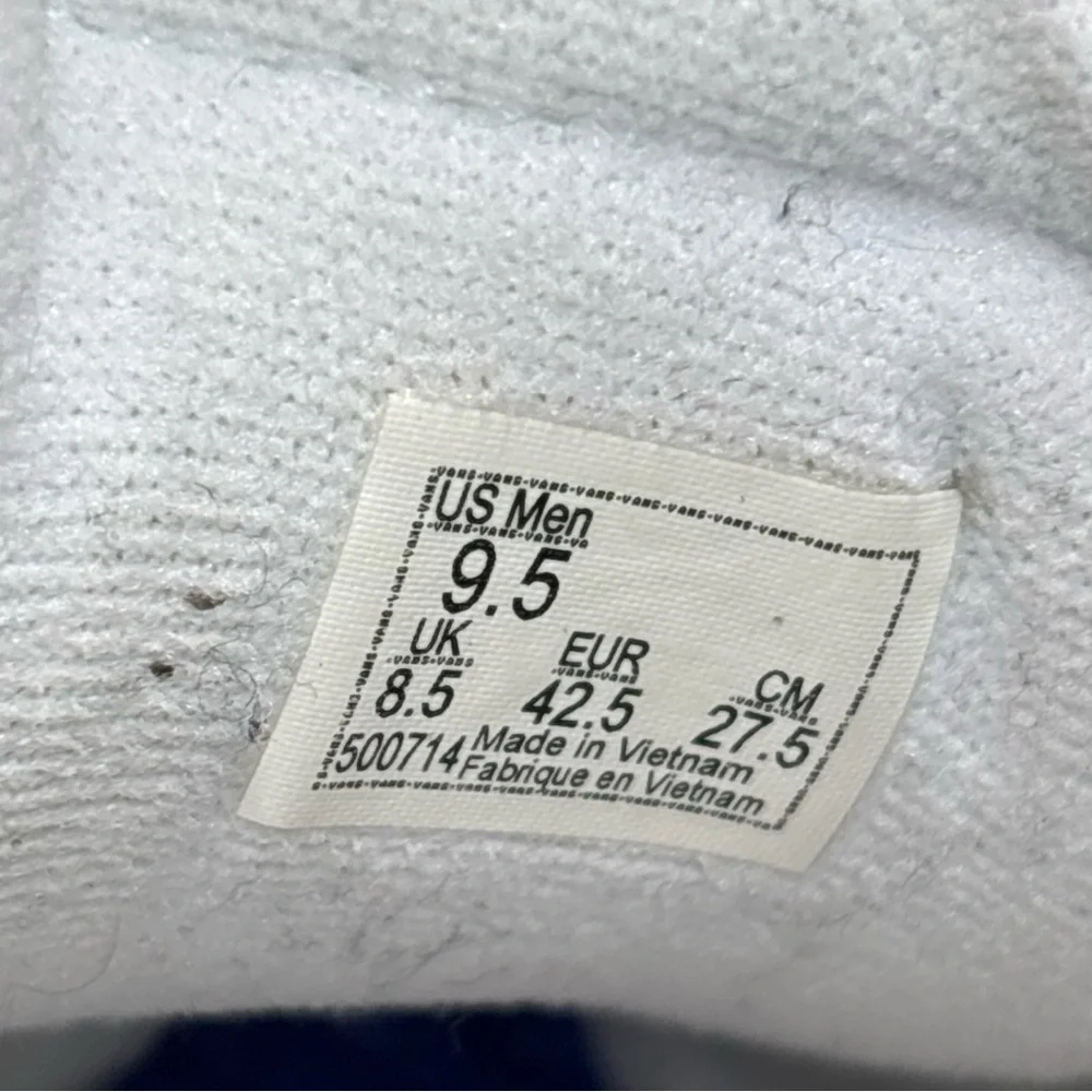 Vans Leather Trainers Triple White Skate Sport Shoes Mens Size‎ 9.5